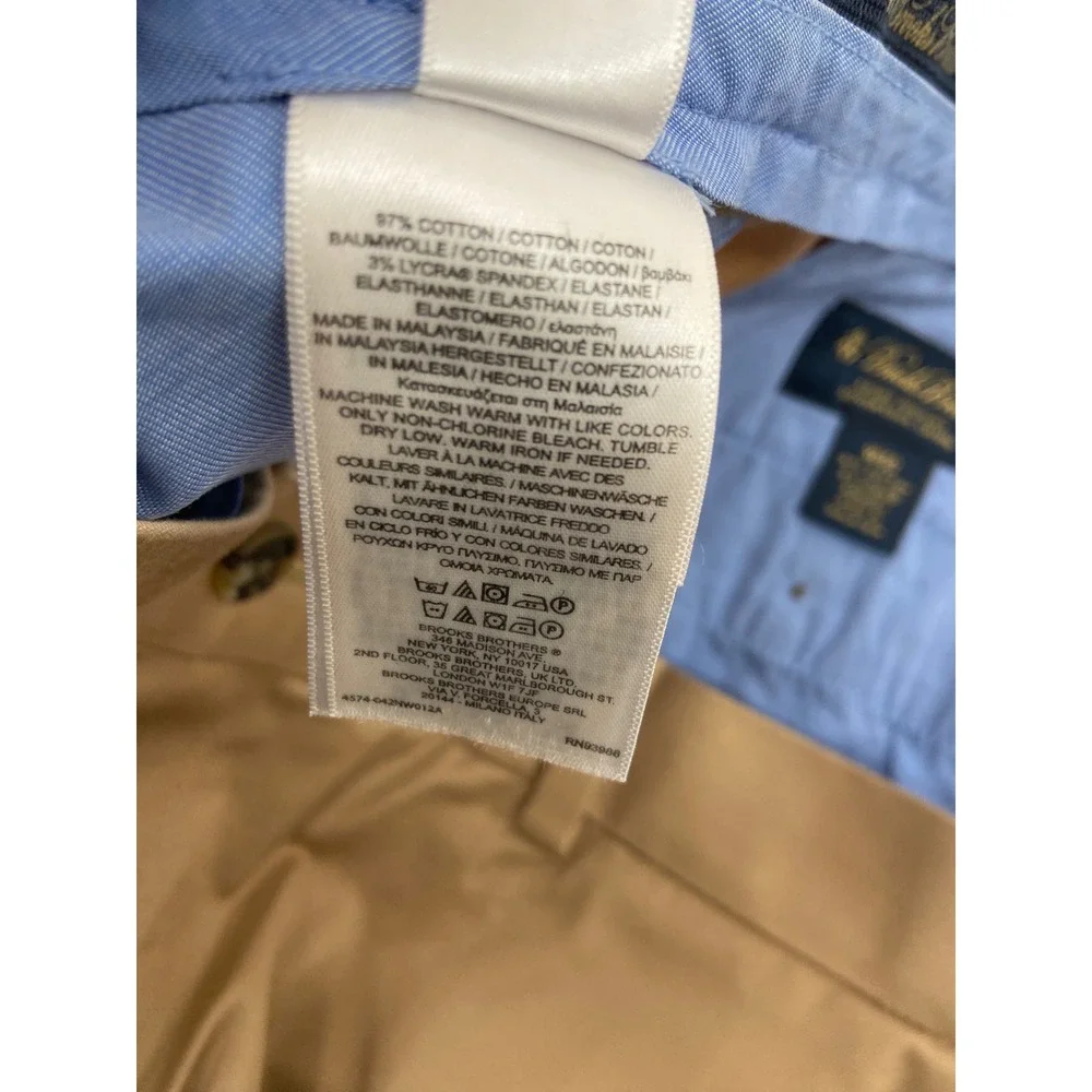 Brooks Brothers Short Lot Mens 40 Khaki Advantage Chino Wrinkle Free Preppy 9